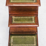 Mahogany compartmental library steps, 1930s
