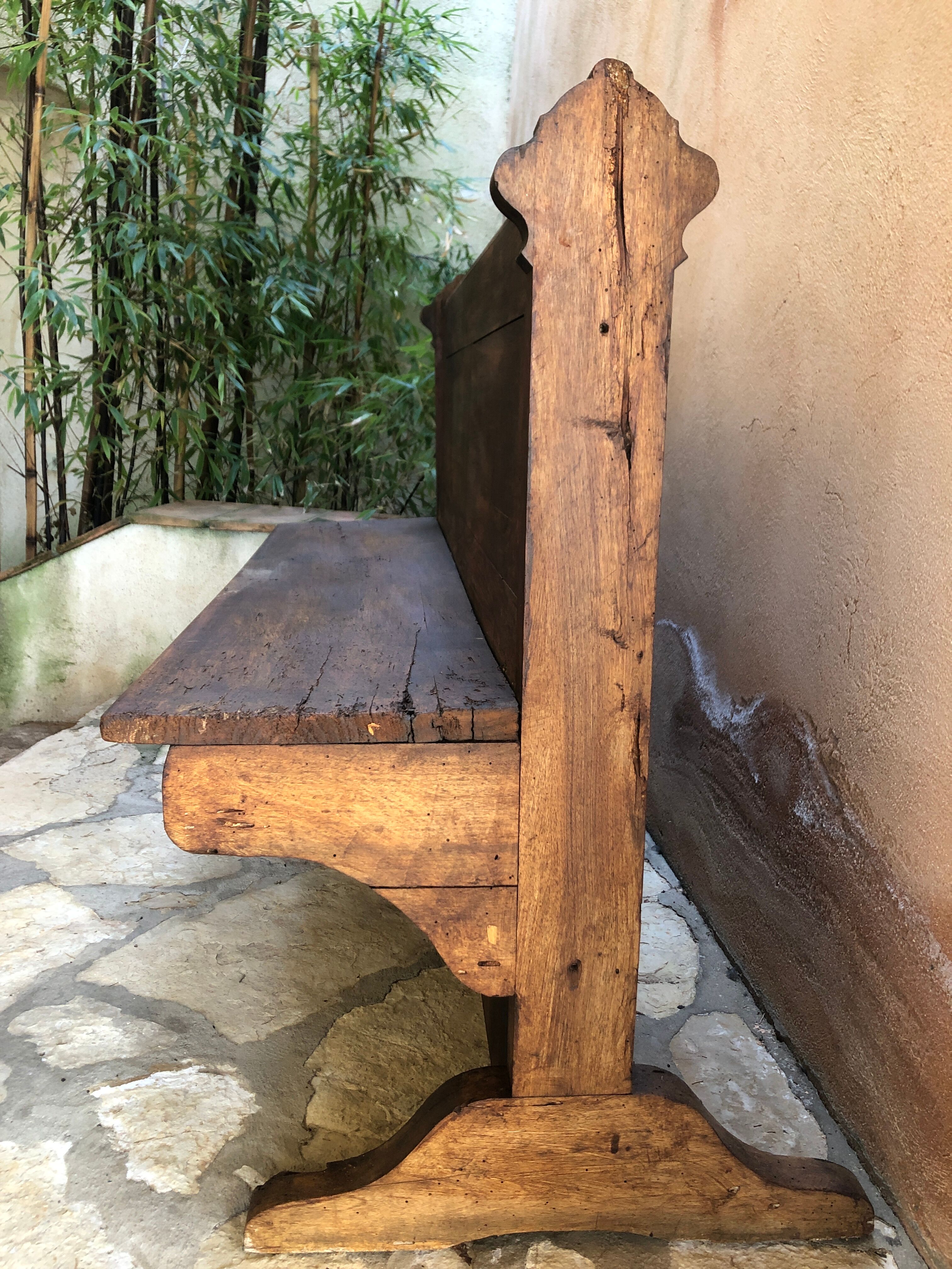 Church bench in solid wood