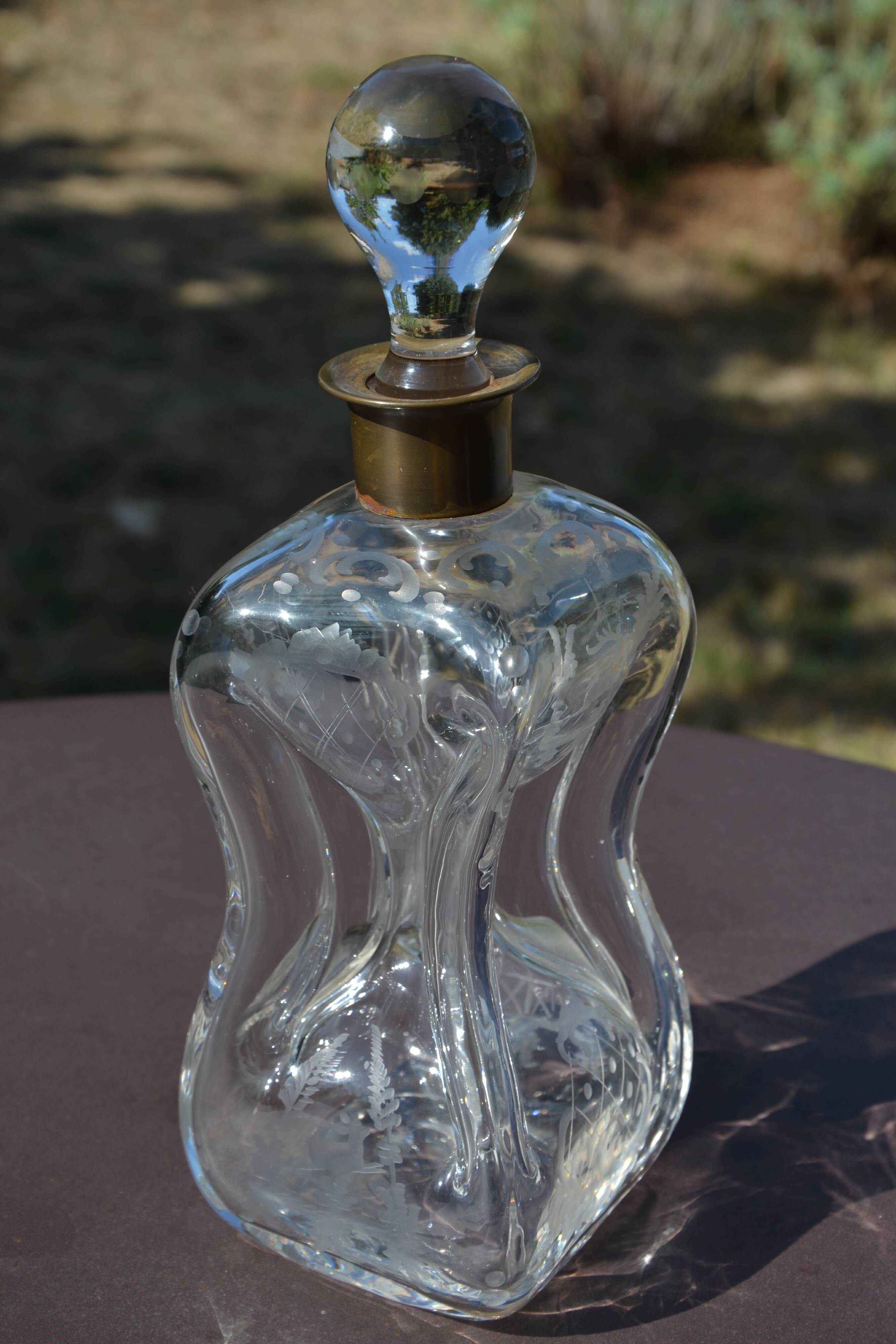 Carafe en cristal gravé Jacob Eiler Bang Danemark