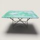 Bistro tables and folding chairs with a patina from the original 1930s.