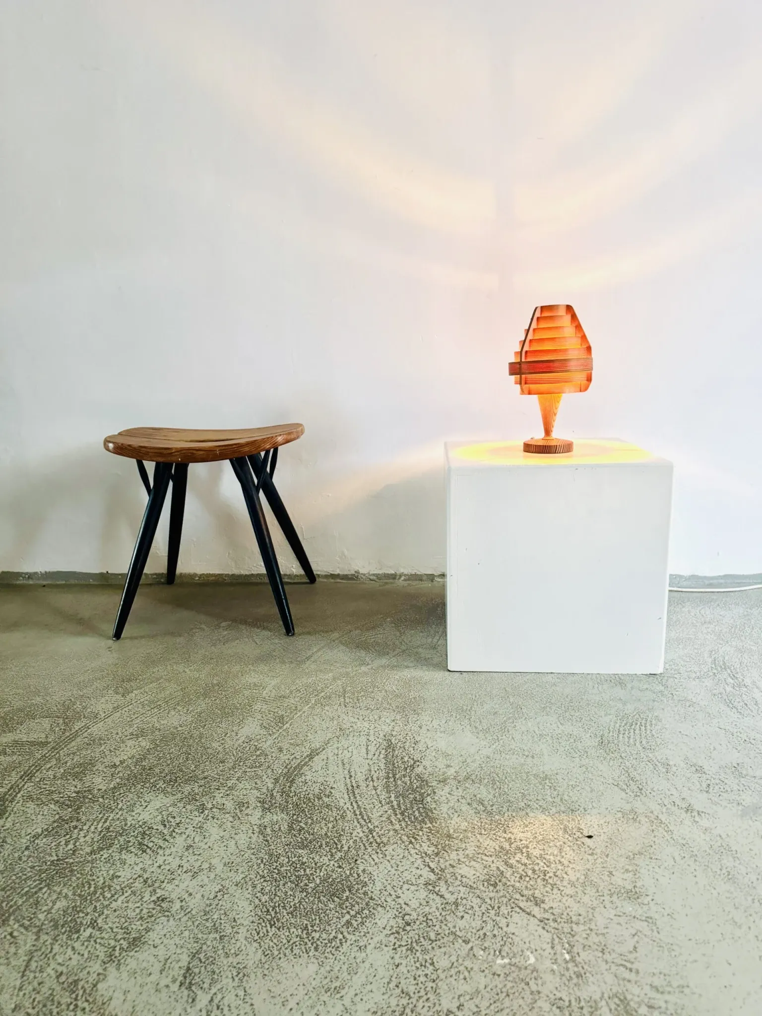 Model B-119/1 Pine Veneer Conical Table Lamp By Hans-Agne Jakobsson For Ab Markaryd, Sweden 1960S