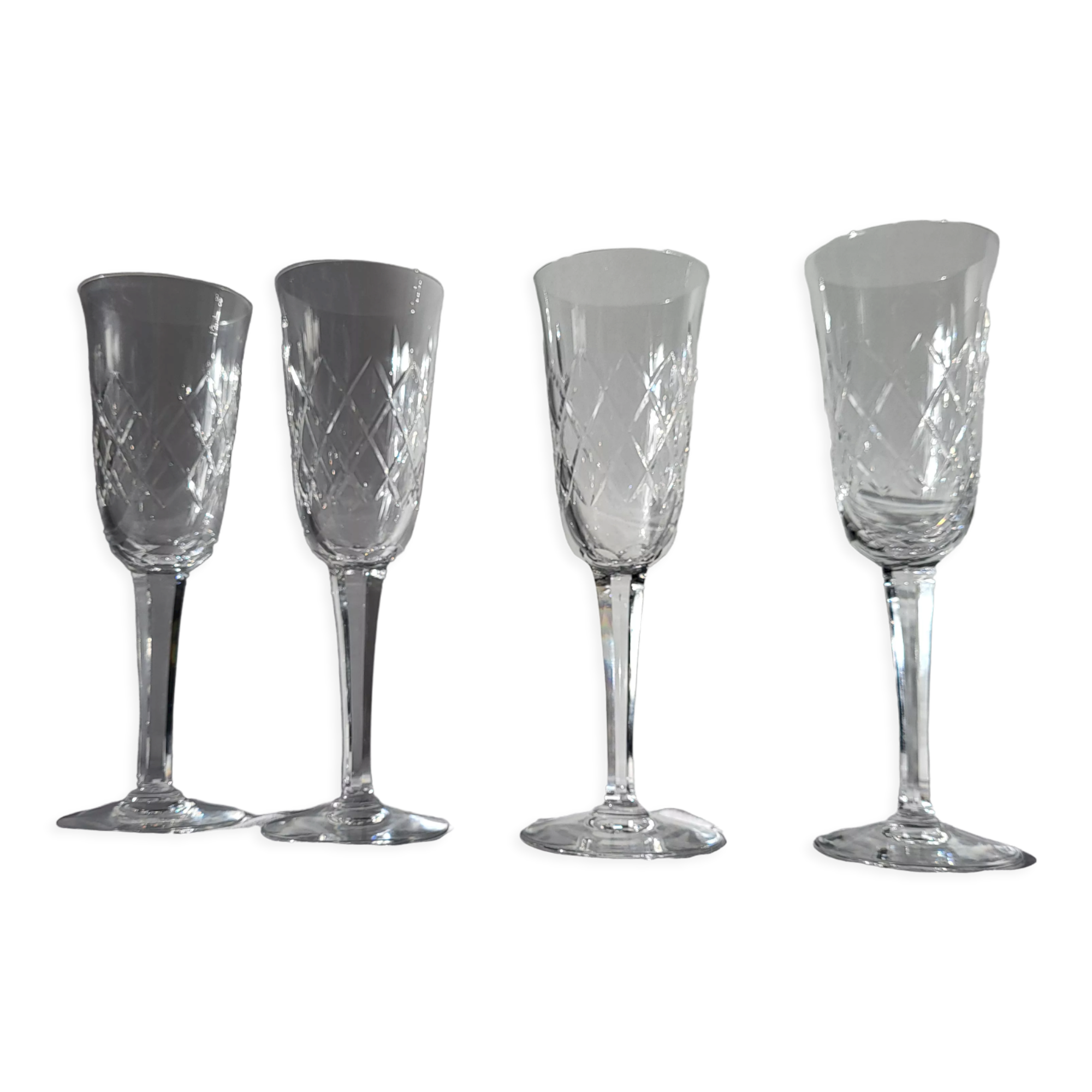 Crystal champagne flutes