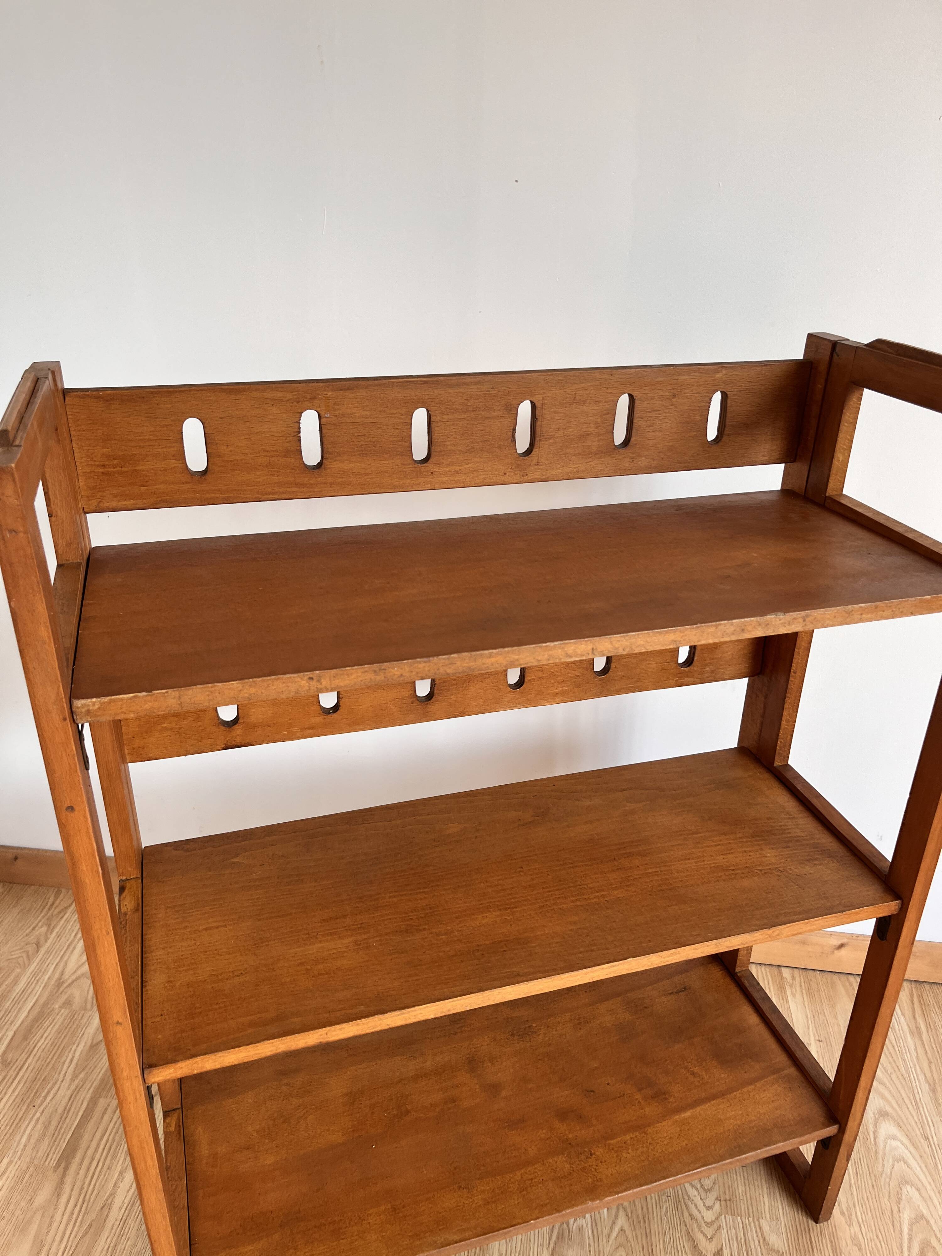 vintage folding librarian's shelf
