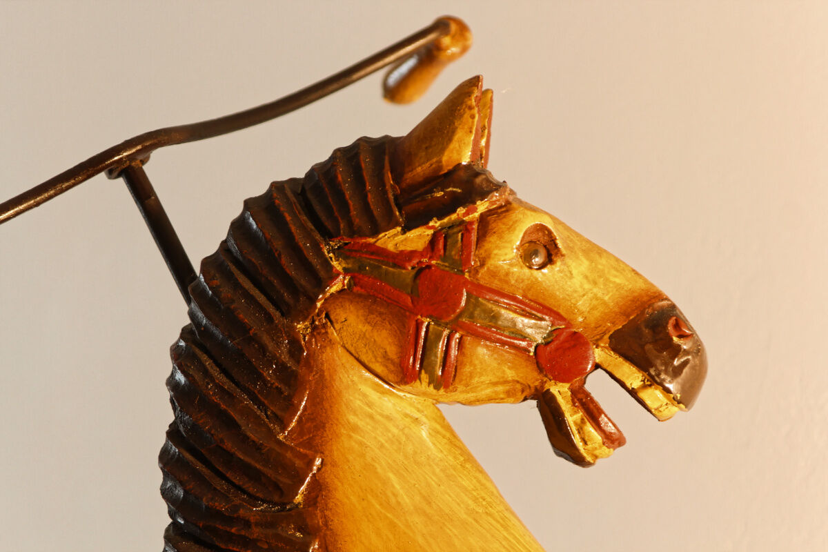 Old miniature horse tricycle