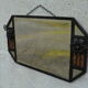 Bevelled mirror in wrought iron 92x48cm