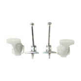 Four porcelain and vintage aluminum hooks