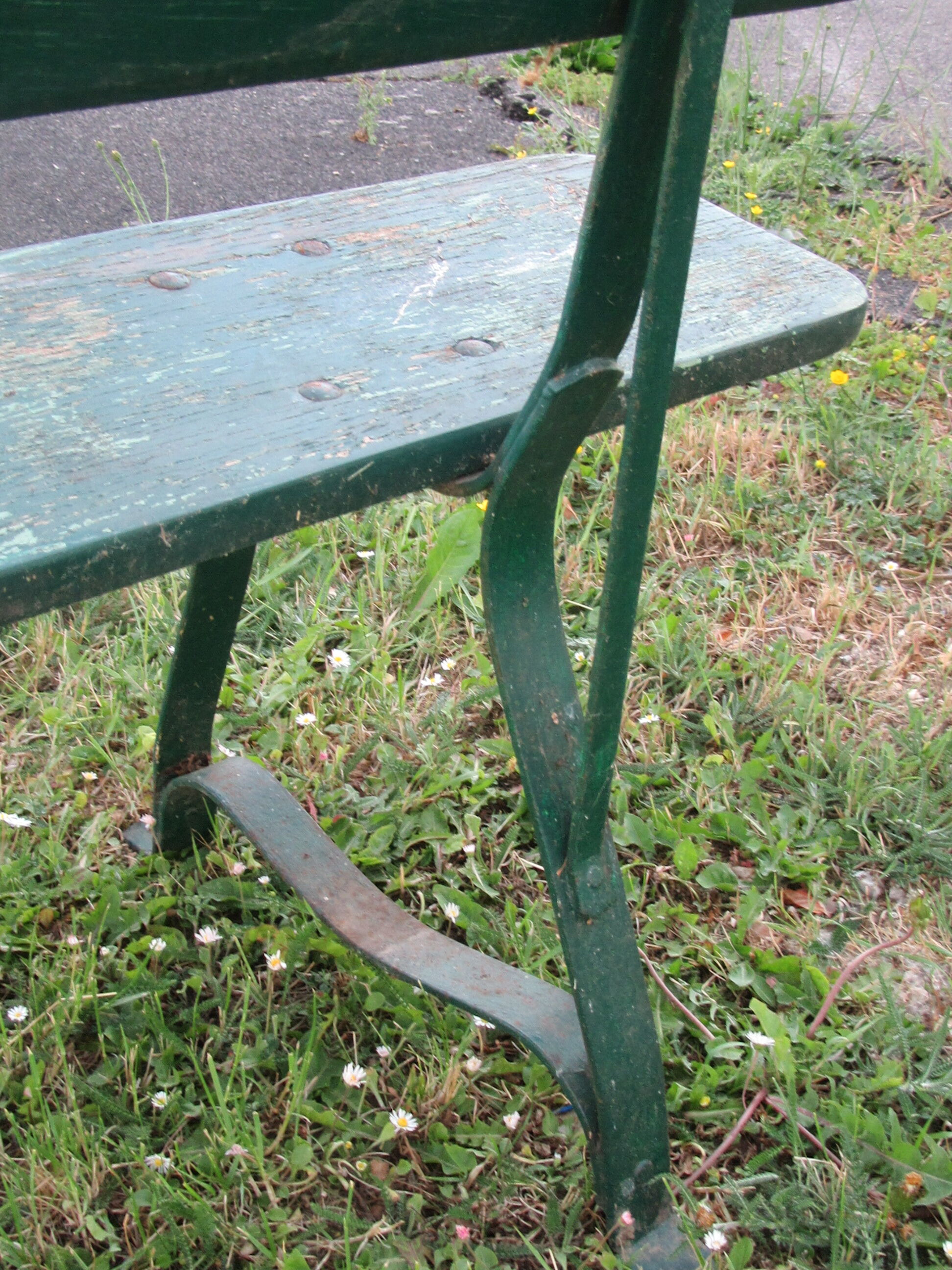 Wood and iron garden bench