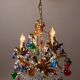 Vintage brass and Murano glass chandelier