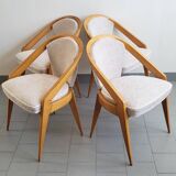 Set of 4 vintage chairs by Charles Ramos 1950