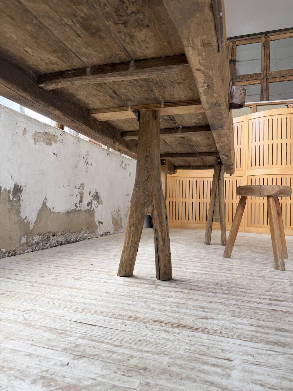 Brutalist popular art table XXL 3.5m/4m pine and oak