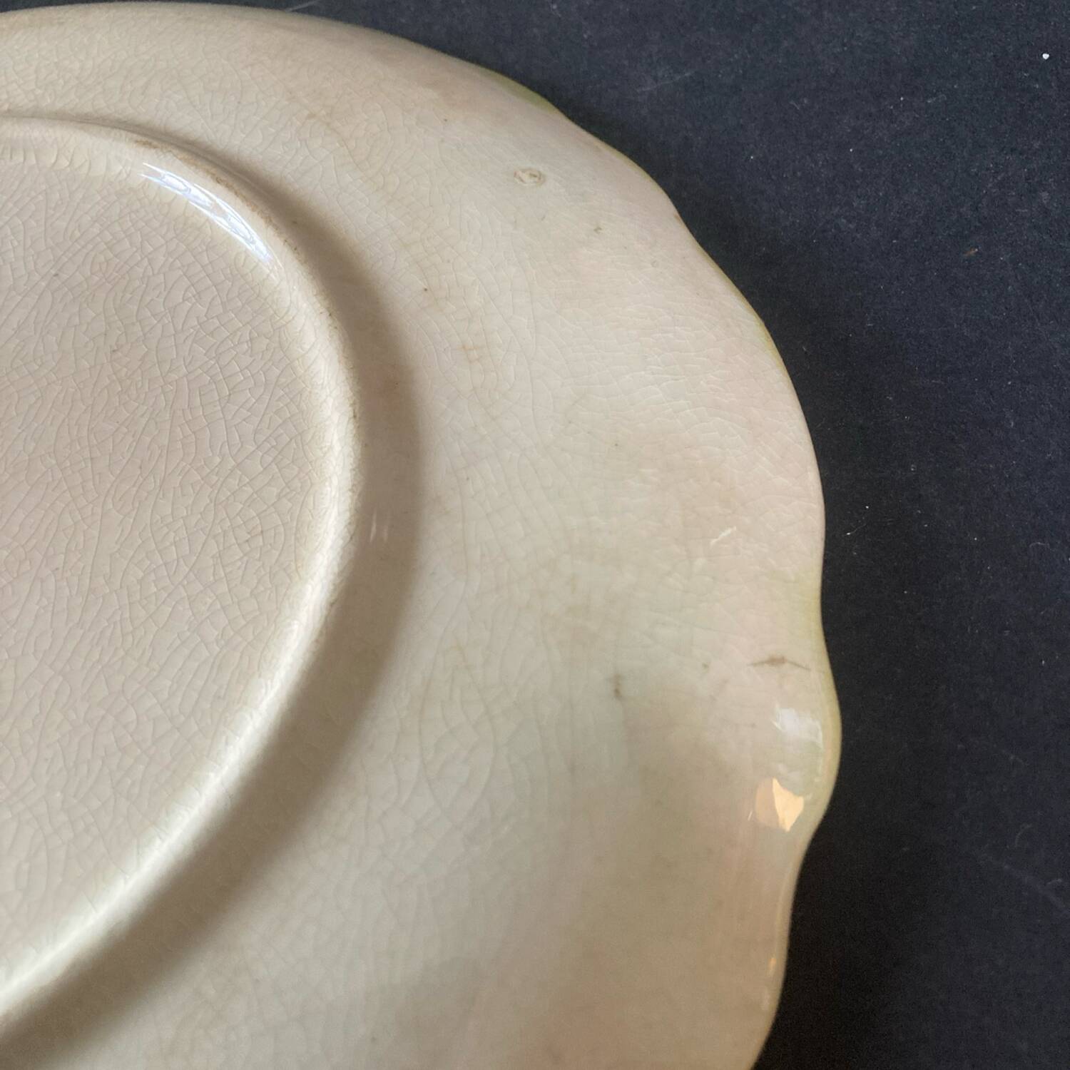 Thistle-decorated barbotine plate