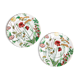 Two English dessert plates with flowers