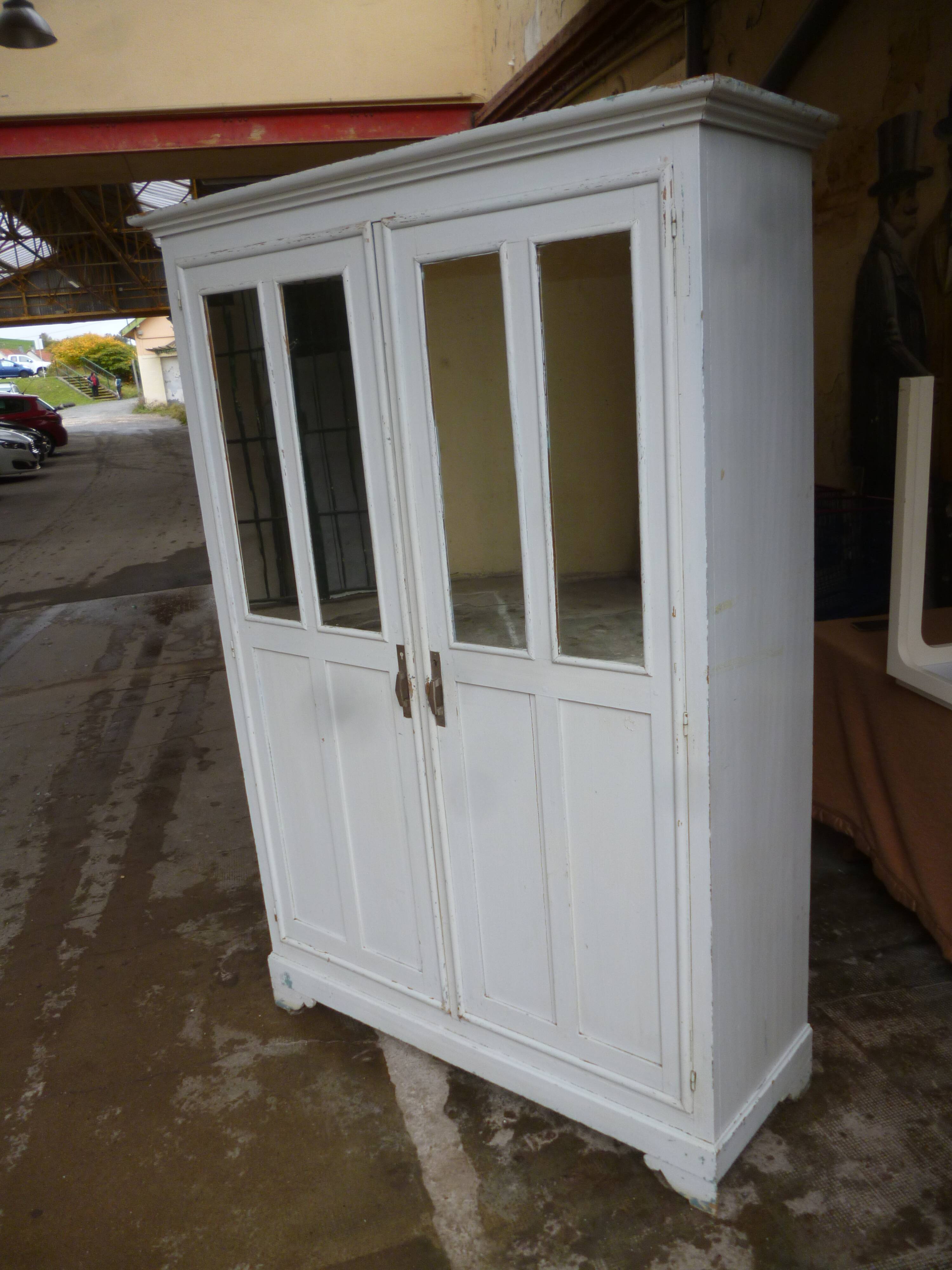 Old white patina workshop cabinet