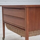1970s, Danish chest of drawers, teak wood, rattan, original condition.