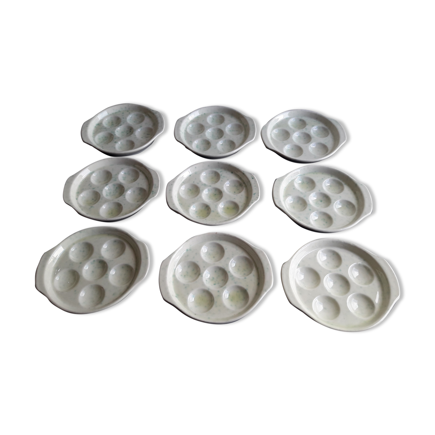 9 plates with 6 gien earthenware snails diam 14.5 cm
