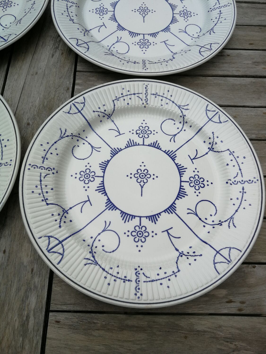 Set of 6 flat plates Copenhagen Royal Boch
