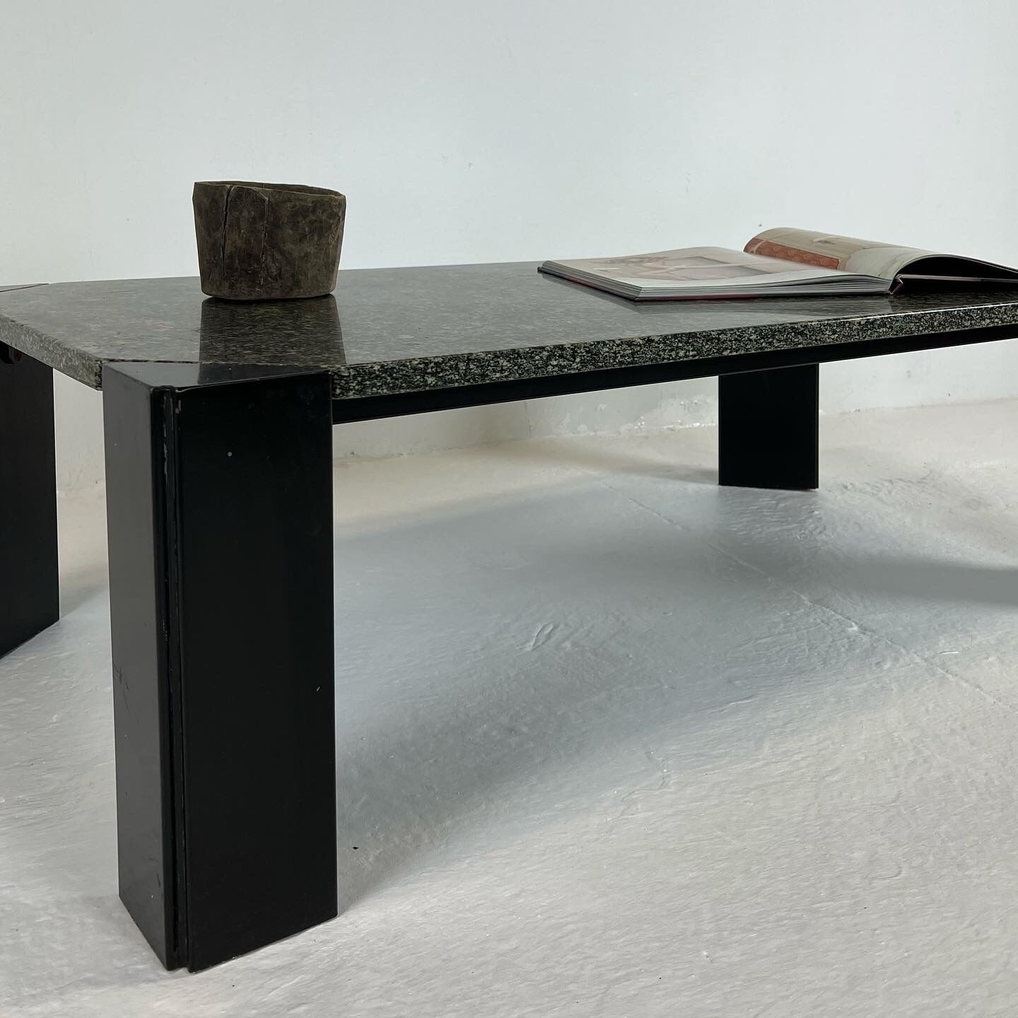 Coffee table, 80s in green marble