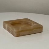 Square ashtray / vintage alabaster pocket
