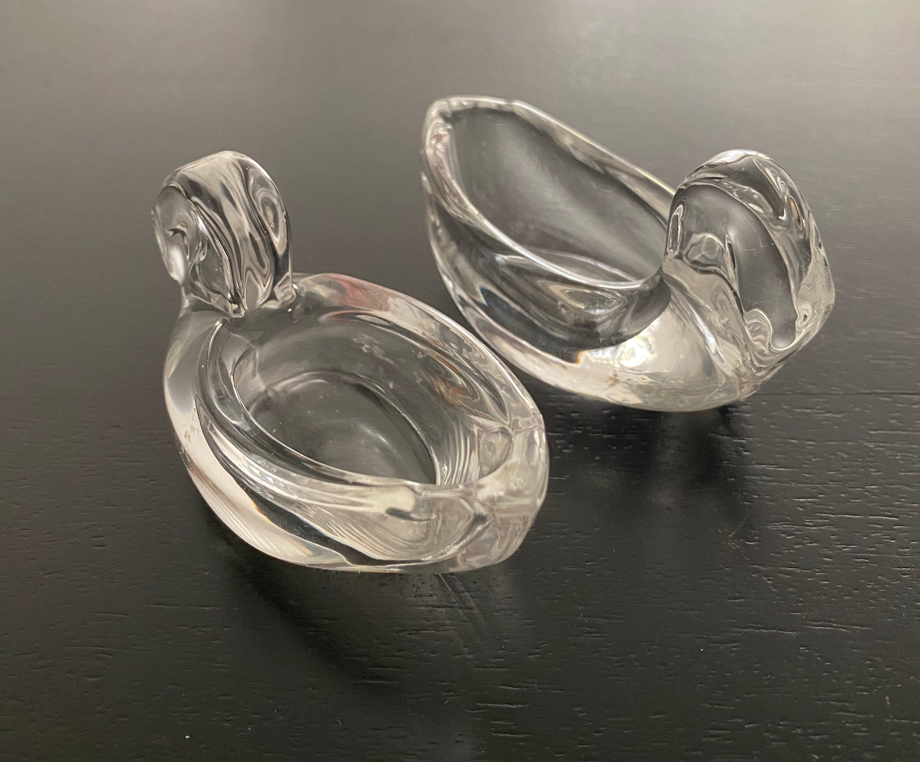 Salt shakers (salters) glass swan shape