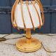 Lampe de table en rotin et bambou des années 70
