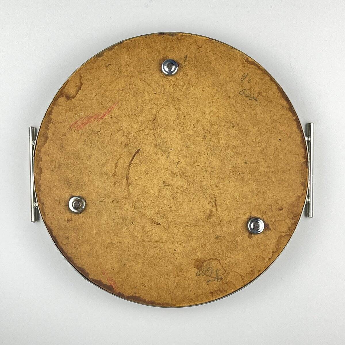 Vintage metal tray with mirror, Italy, 1970s