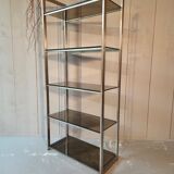 Stainless steel and smoked glass shelf