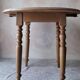 Small round beech drop-leaf table - soft country spirit
