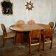 Large Scandinavian pine table - 6 chairs