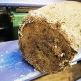 Jute canister dressed in burlap