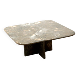 Square vintage natural stone coffee table from the 80s