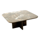 Square vintage natural stone coffee table from the 80s
