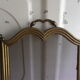 Vintage three-pane framed firewall & brass grille 75 x 52 cm 6 kg