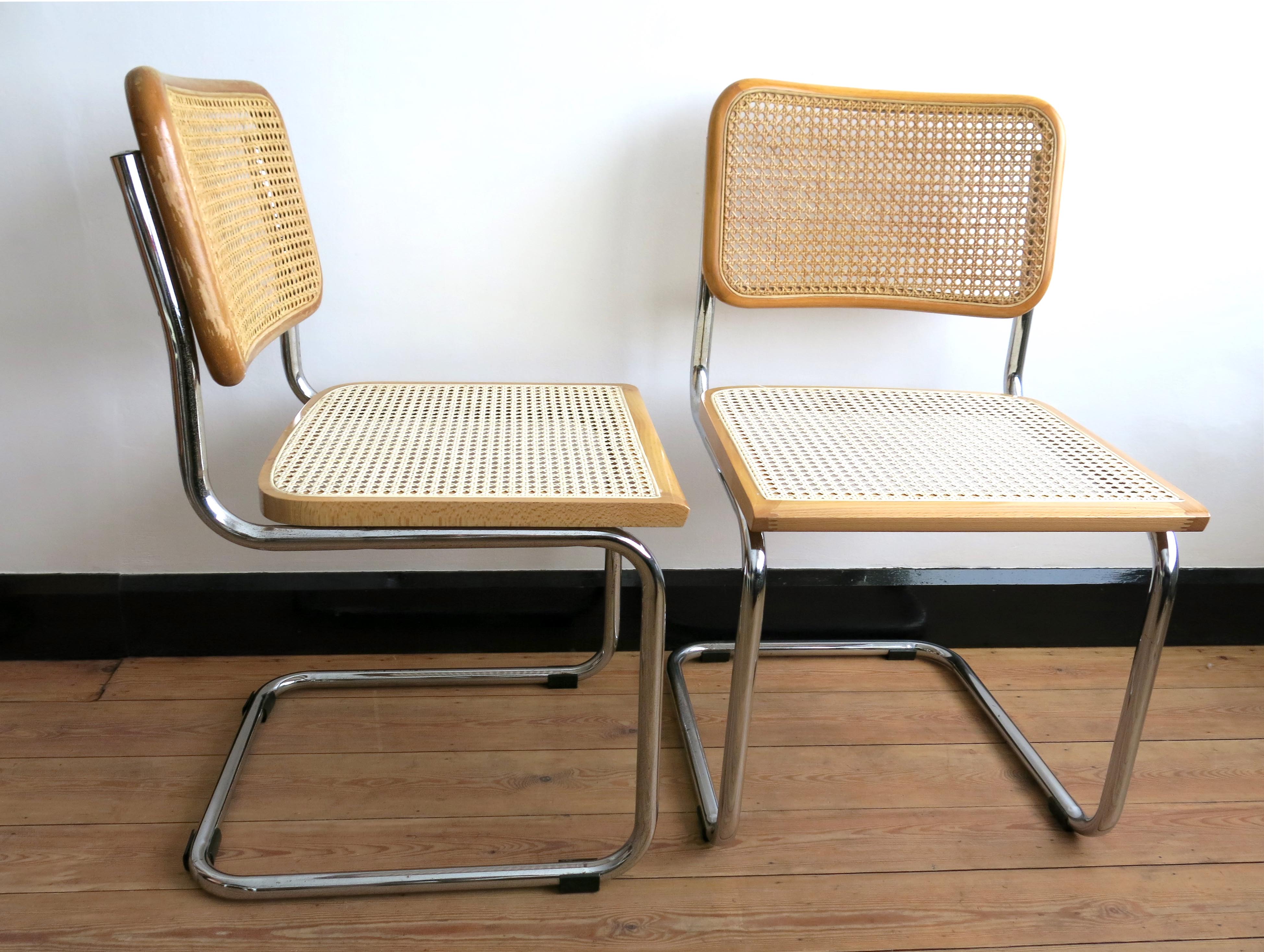 Duo of chairs Cesca B32 by Marcel Breuer