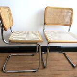 Duo of chairs Cesca B32 by Marcel Breuer