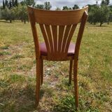 Set of 41 bistro chairs seated red skaï