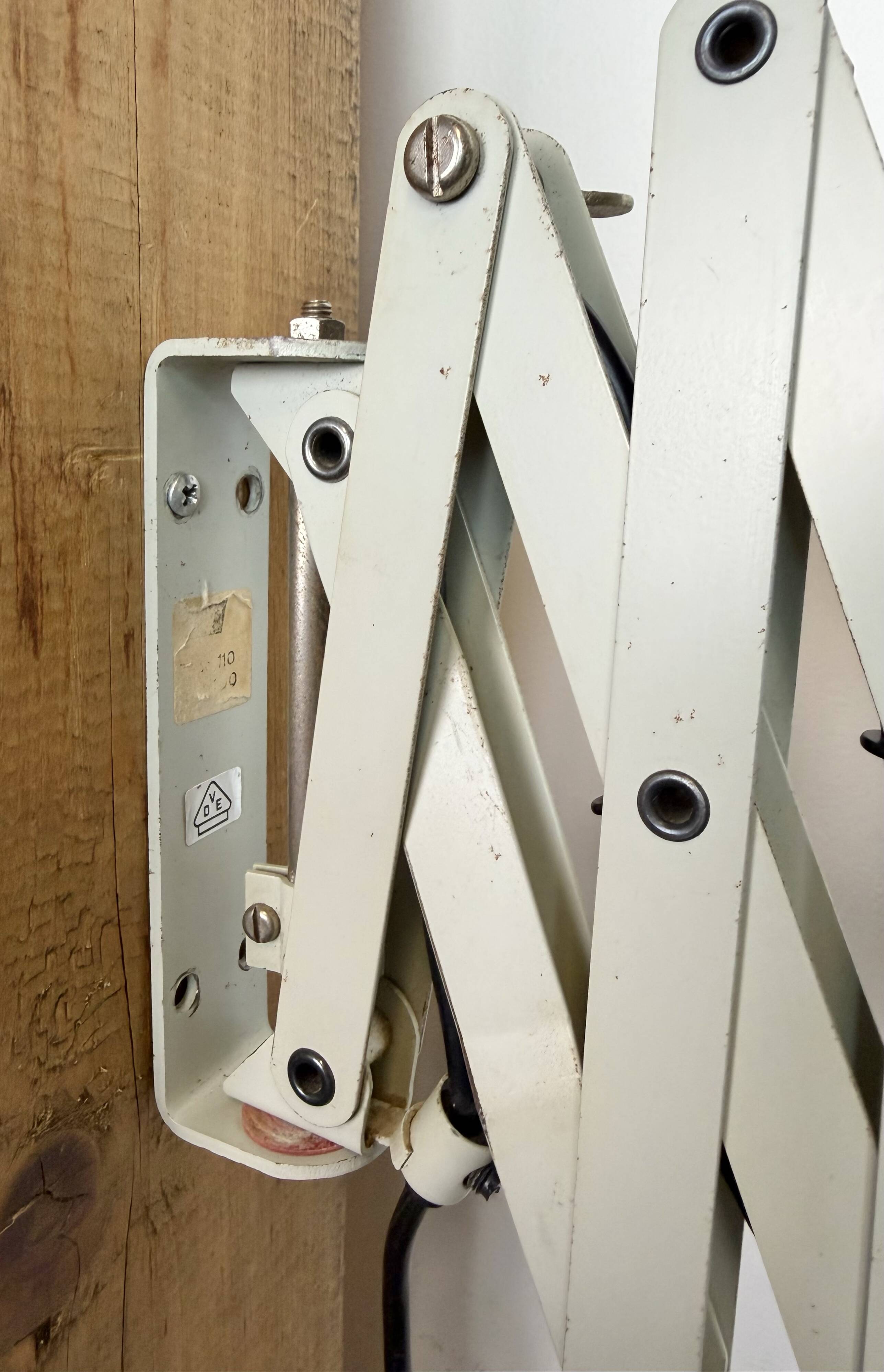 Grey German Industrial Scissor Wall Lamp from SIS, 1960s