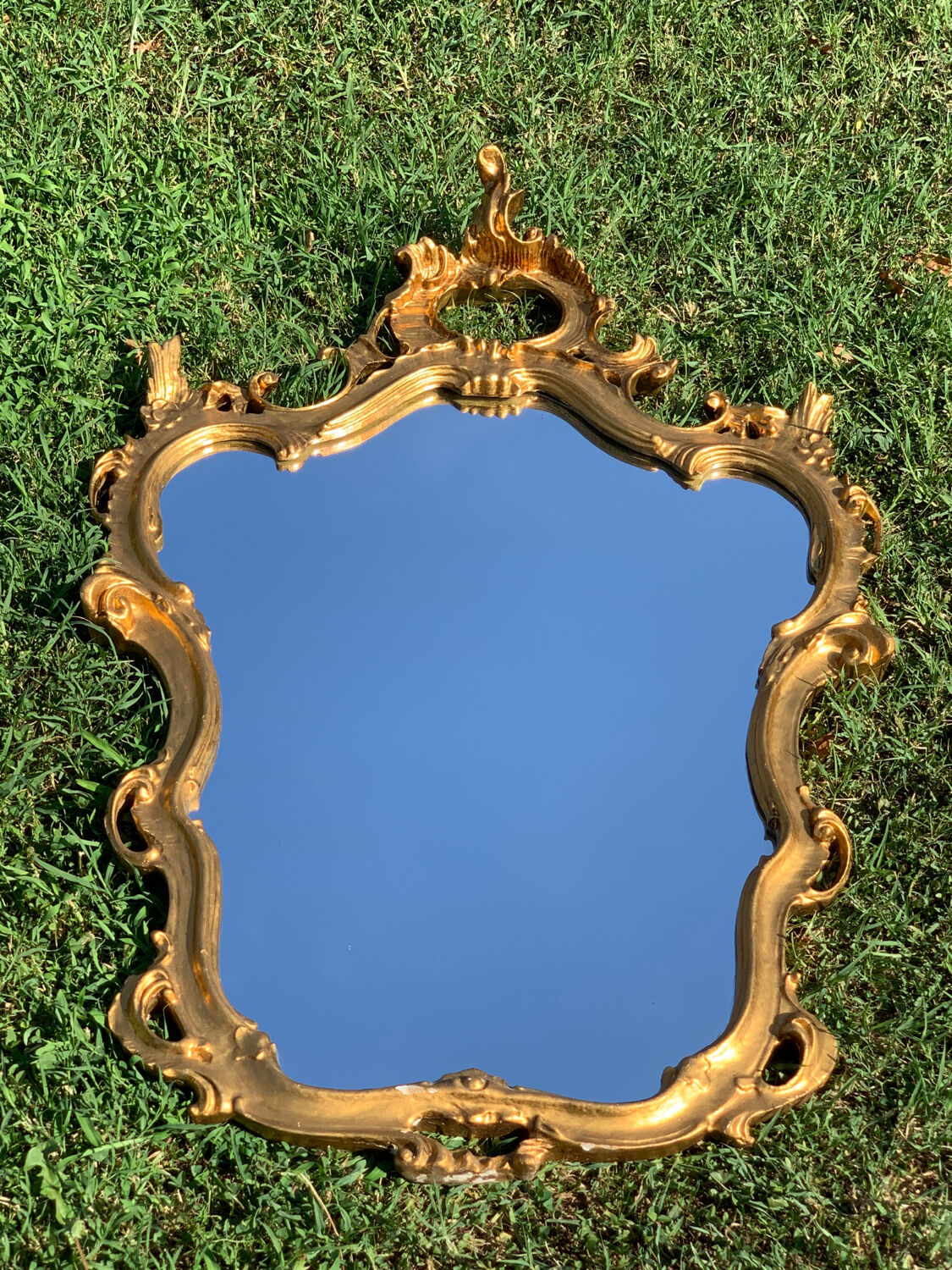 Large golden baroque style wall mirror