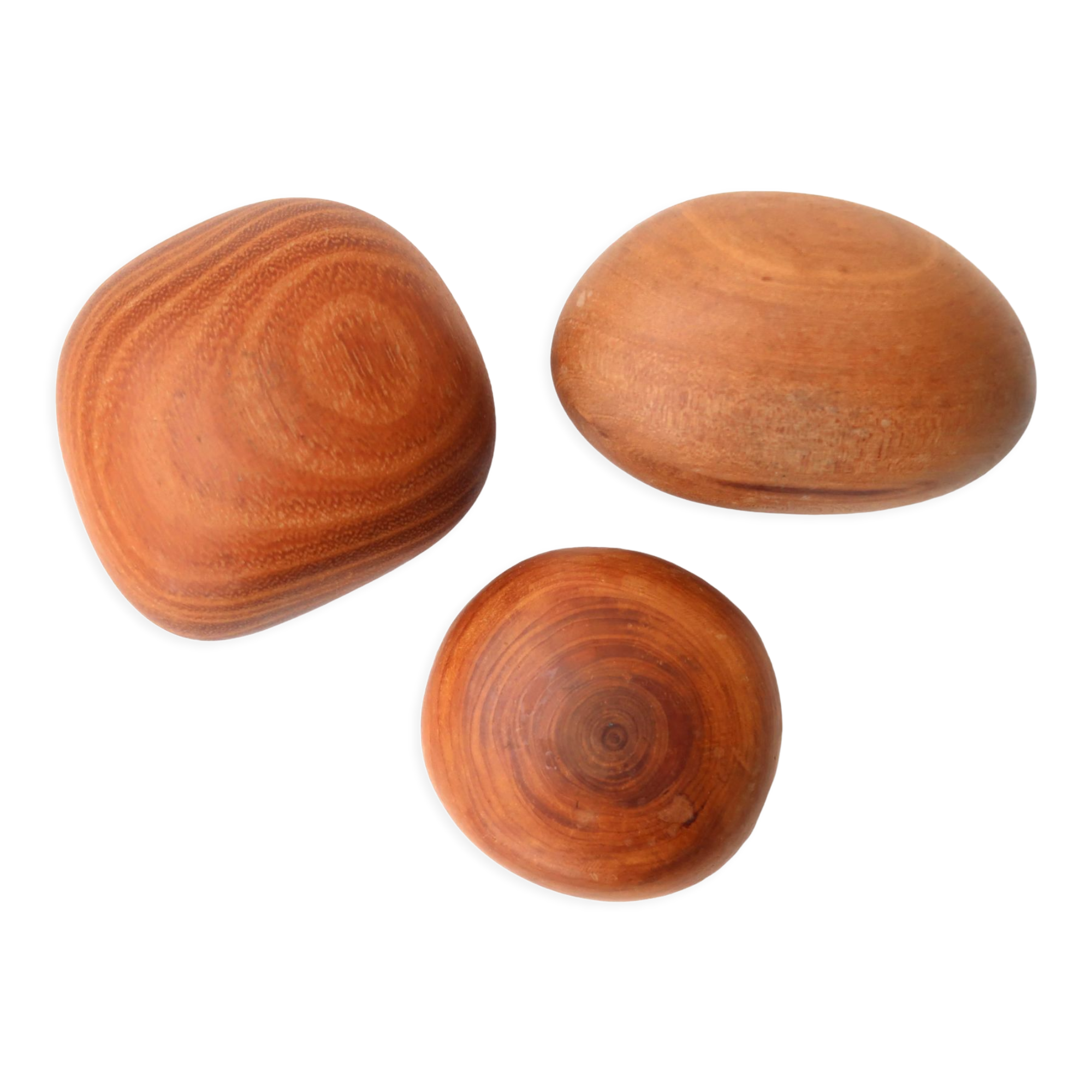 Wooden "pebble" paperweight, 70s