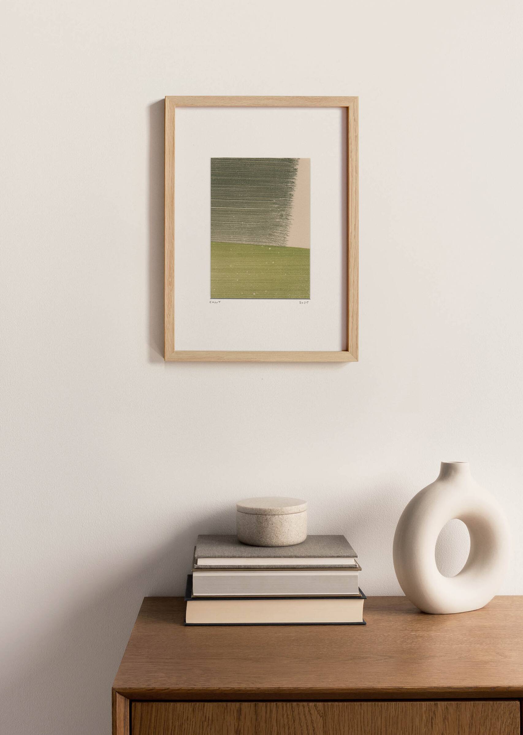 Abstract painting on paper b285 signed Eawy