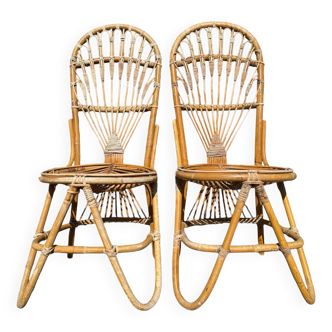 Chaise en Bambou et Rotin par Dirk Van Sliedregt pour Rohe Noordwolde