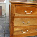 18th-century Louis XVI low walnut commode.