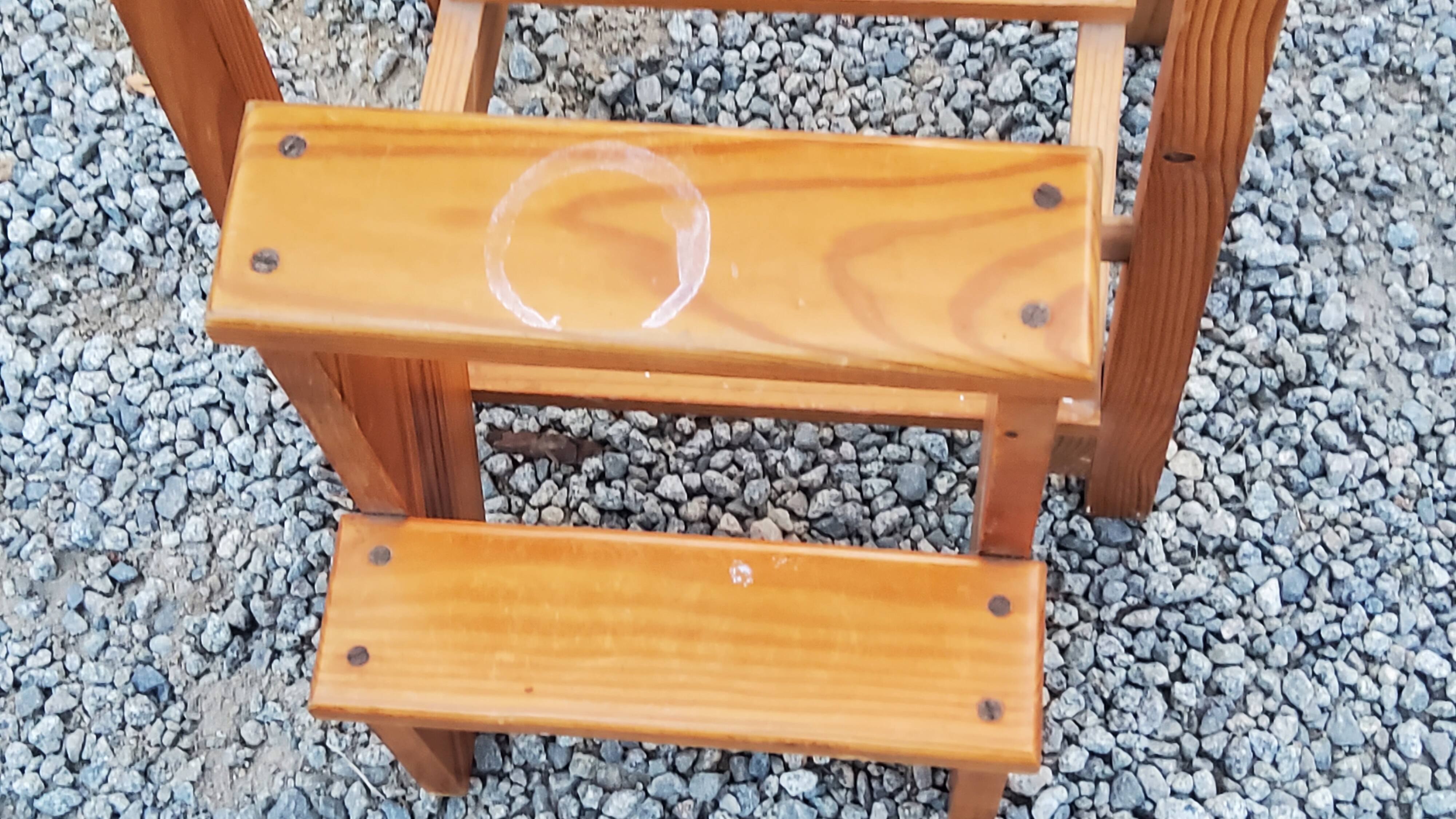 Escabeau en bois pliant 3 marches