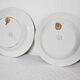 Pair of decorative deep plates with rooster design, St Amand vintage