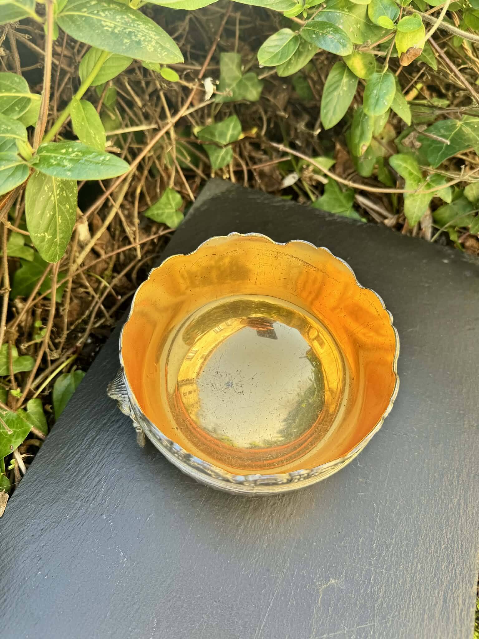 Silver glass cooler in Empire lion style