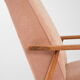Renovated vintage armchair corduroy pink