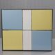 Vintage side table, wrought iron & ceramic tiles, 1950s design.