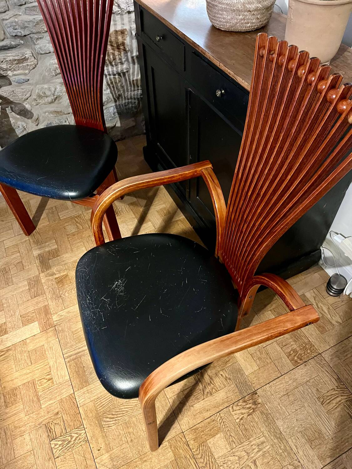 Chair and armchair set by Torstein Nielsen