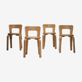 A set of four original model 65 chairs by Alvar Aalto for Artek