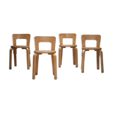 A set of four original model 65 chairs by Alvar Aalto for Artek