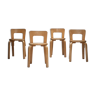 A set of four original model 65 chairs by Alvar Aalto for Artek